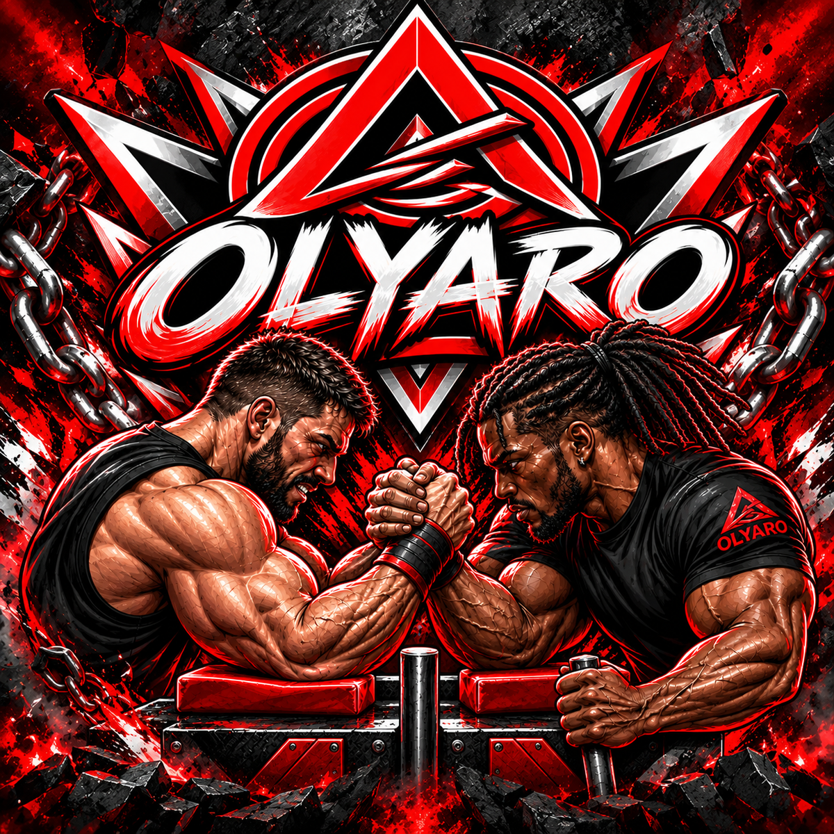 OLYARO -T-Shirt Black Edition Bras de Fer