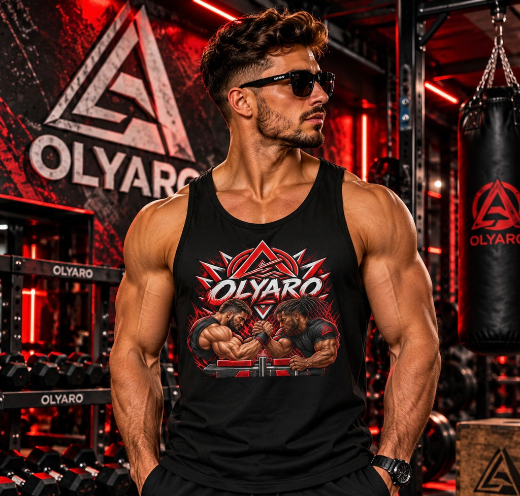 Débardeur OLYARO BLACK Edition bras de fer
