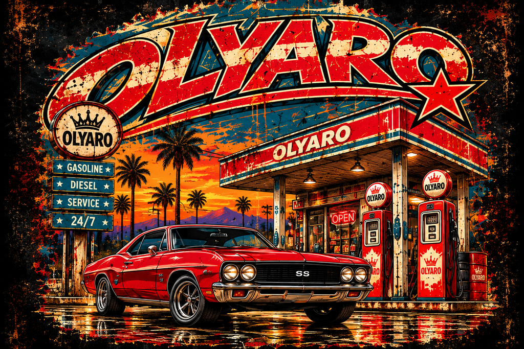 OLYARO -T-Shirt Black Edition Vintage Station