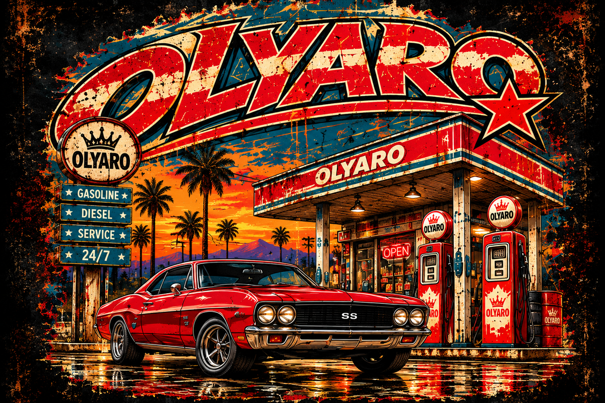 OLYARO -T-Shirt Black Edition Vintage Station