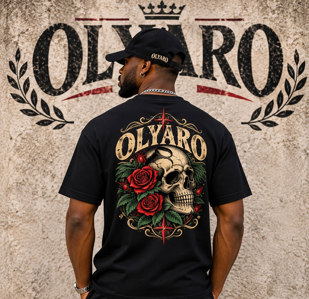 OLYARO -T-Shirt Black Edition Skulls