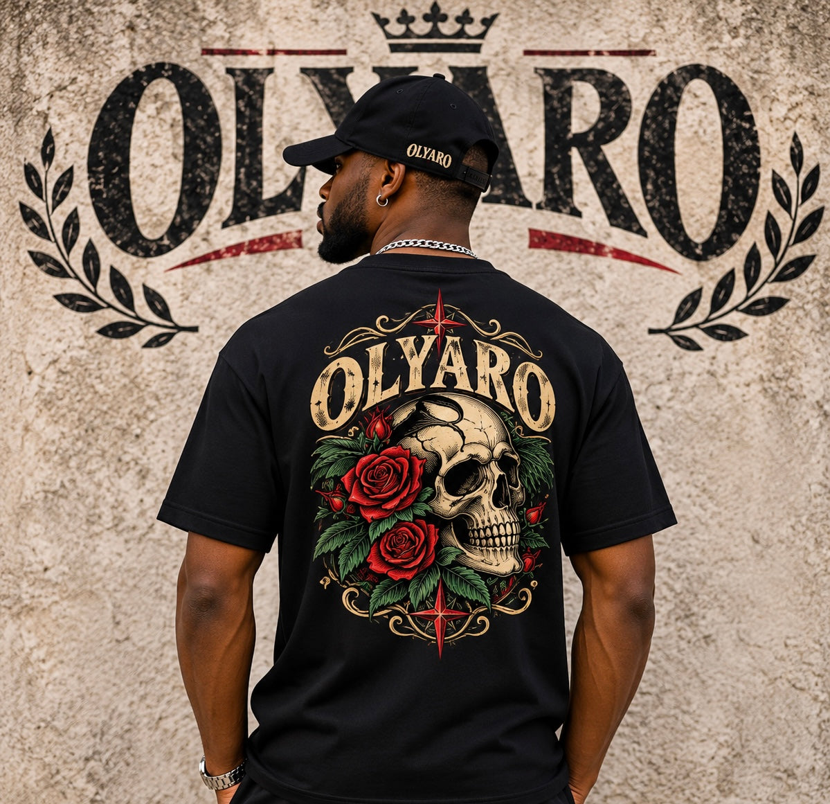 OLYARO -T-Shirt Black Edition Skulls