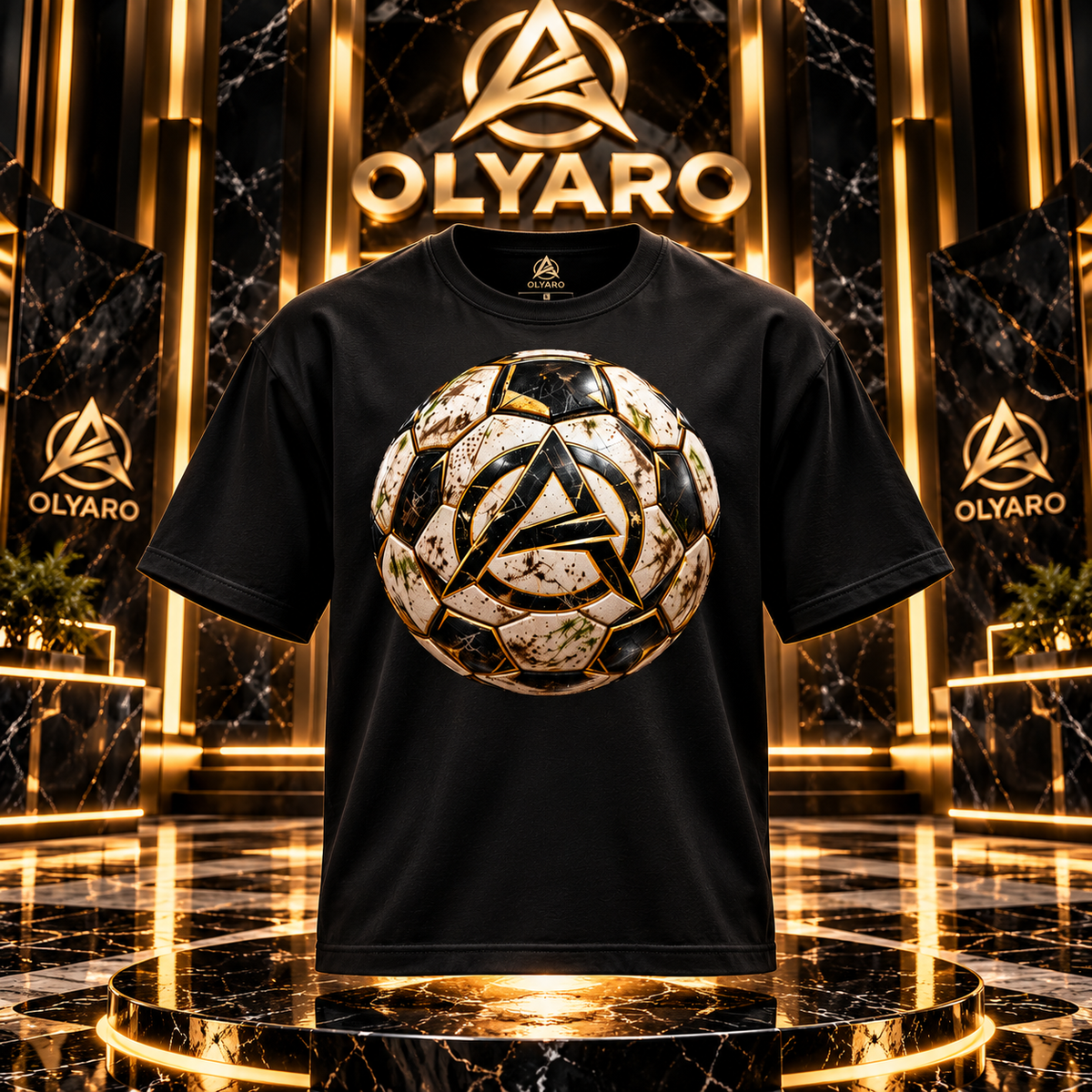 OLYARO -T-Shirt Black Edition Football