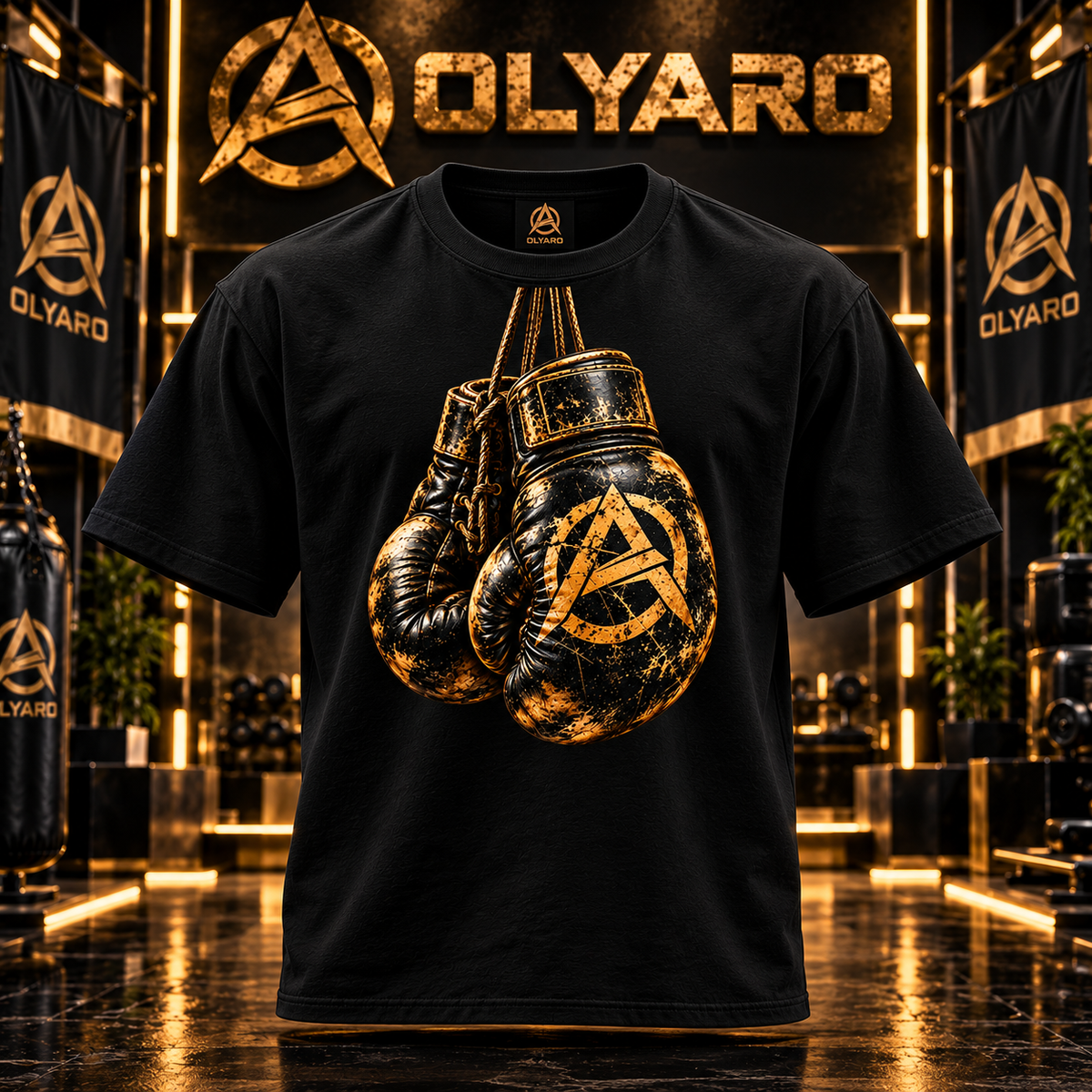 OLYARO -T-Shirt Black Edition Boxe Vintage