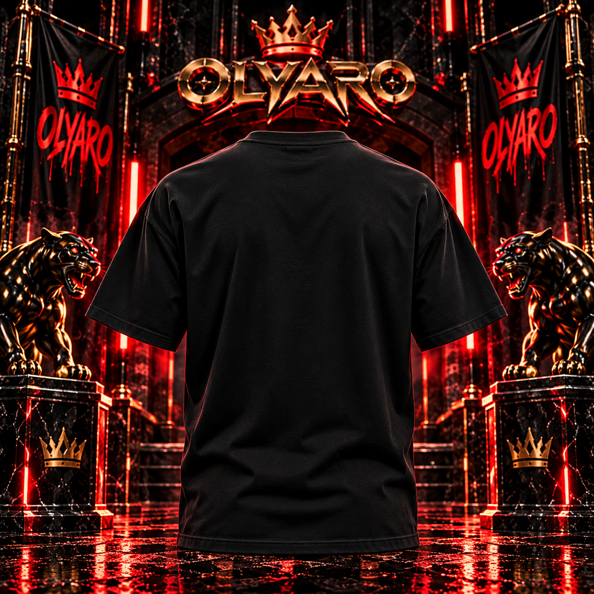 OLYARO -T-Shirt Black Edition Roses