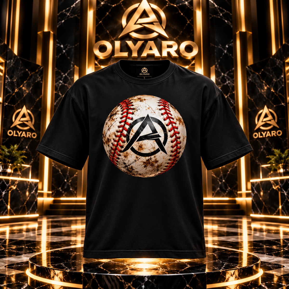 OLYARO -T-Shirt Black Edition Baseball