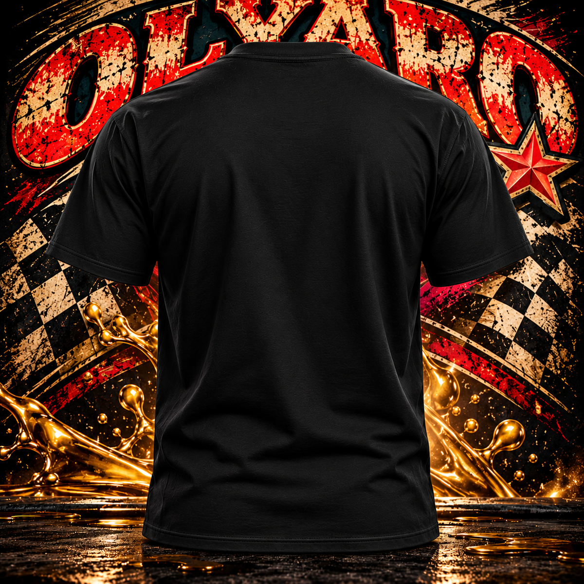 OLYARO -T-Shirt Edition Black Vintage Oil
