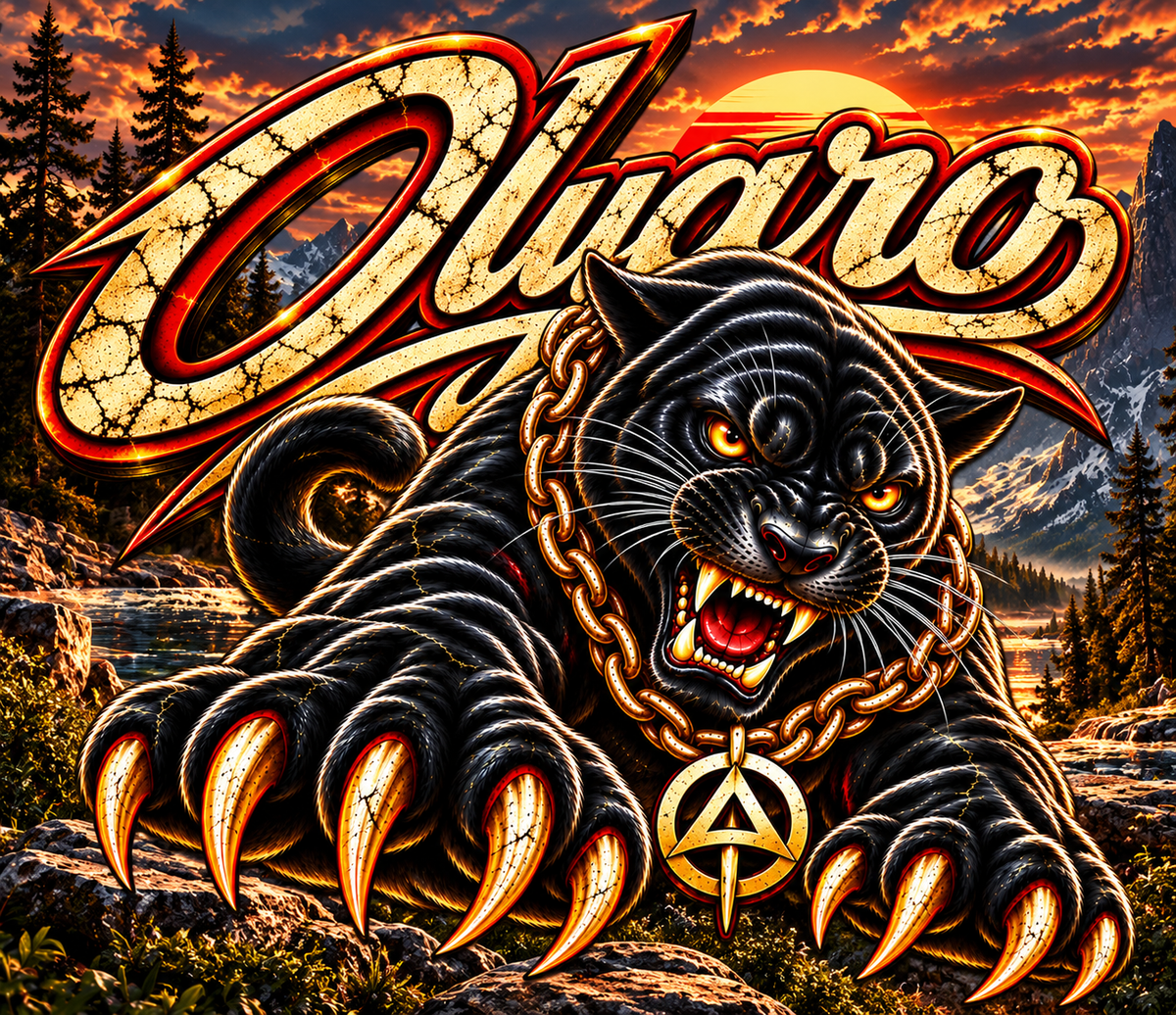 OLYARO -T-Shirt Black Edition Vintage Panthere