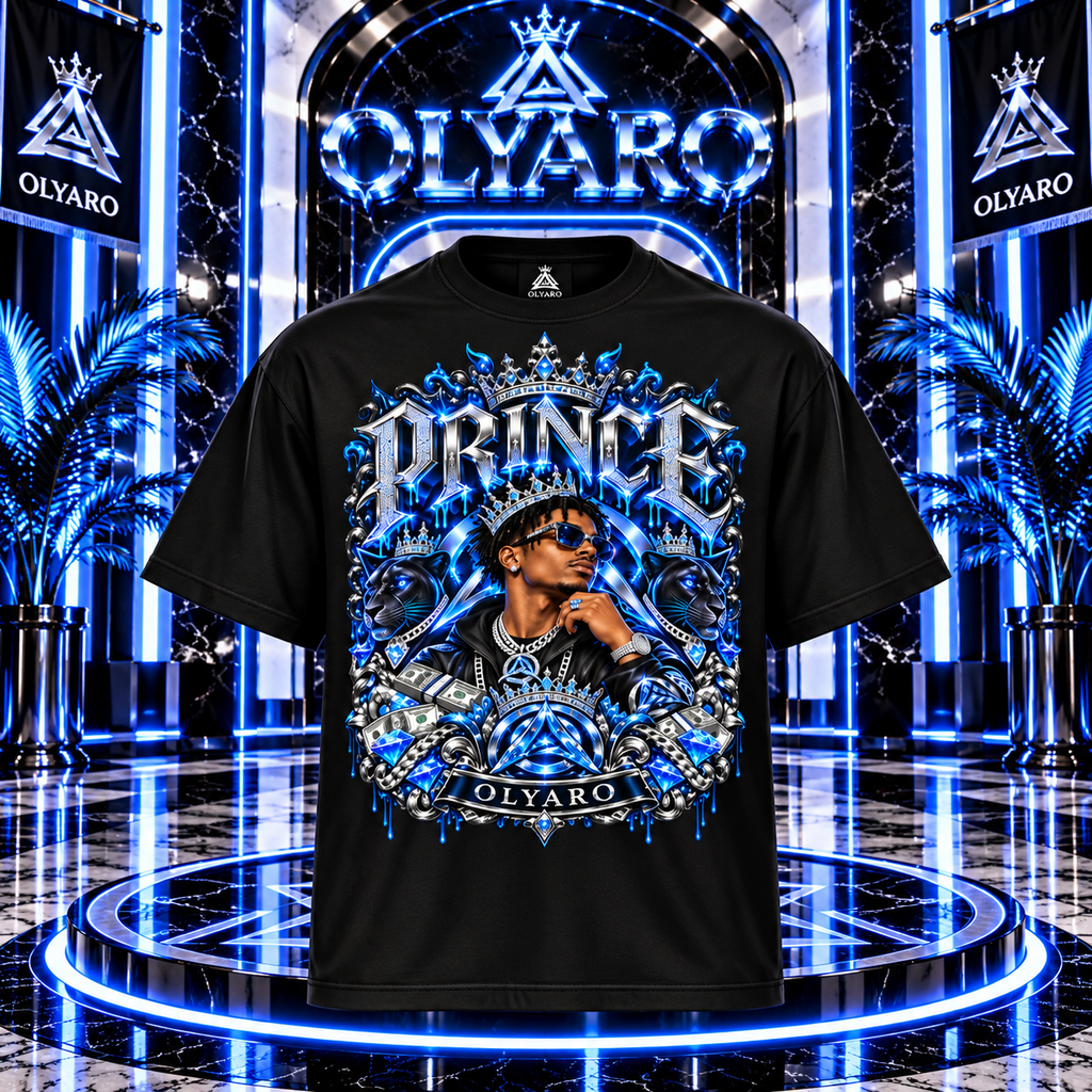 OLYARO -T-Shirt Black Edition Prince