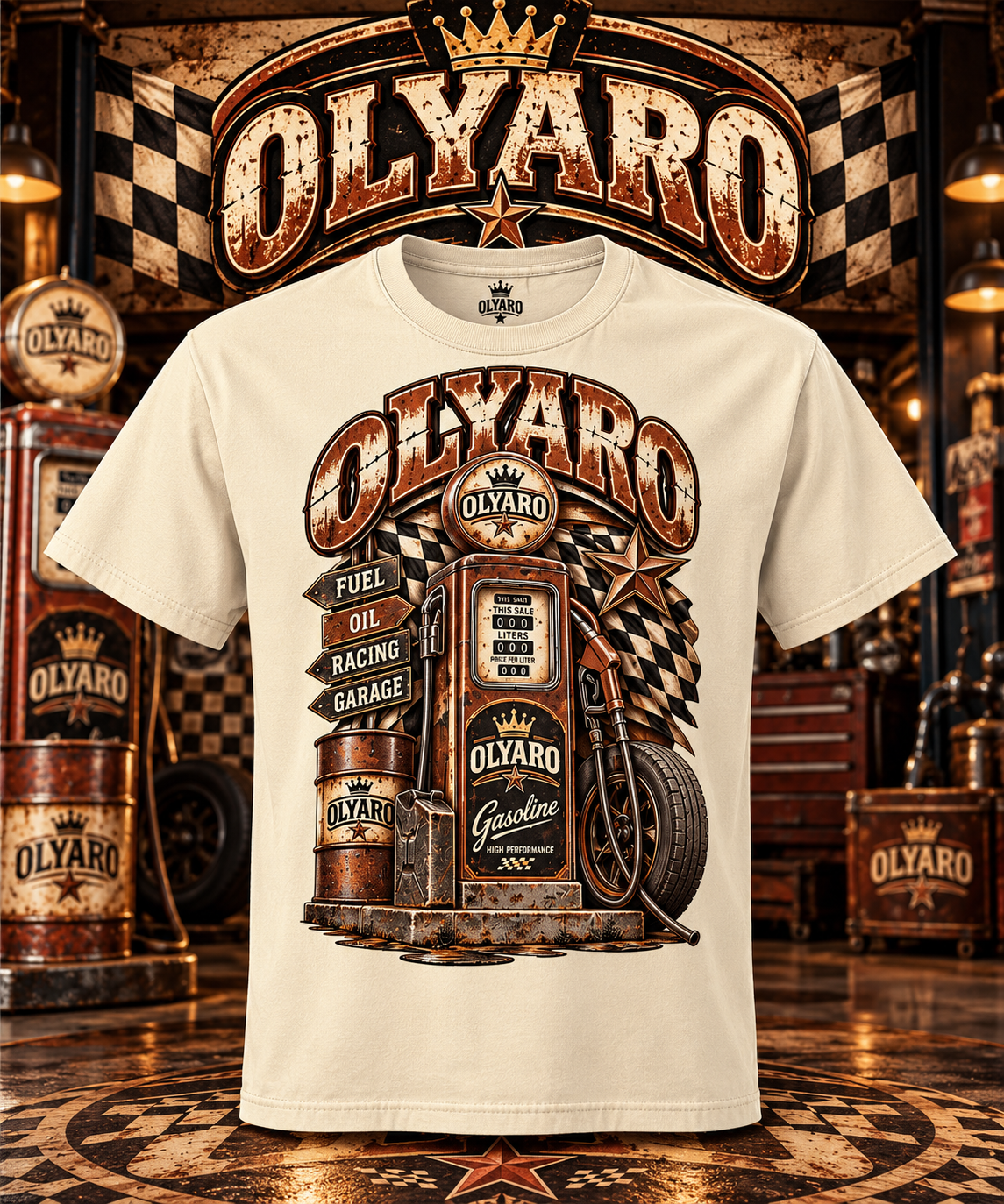 OLYARO -T-Shirt Beige Edition Gasoil Brown