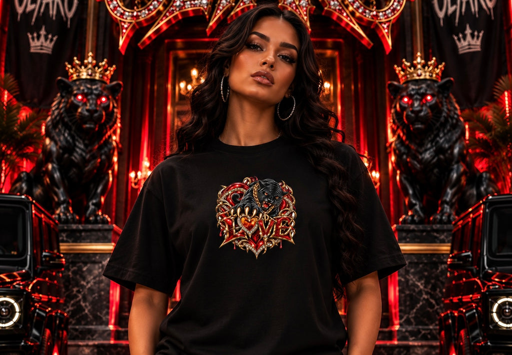 OLYARO -T-Shirt Black Edition Love