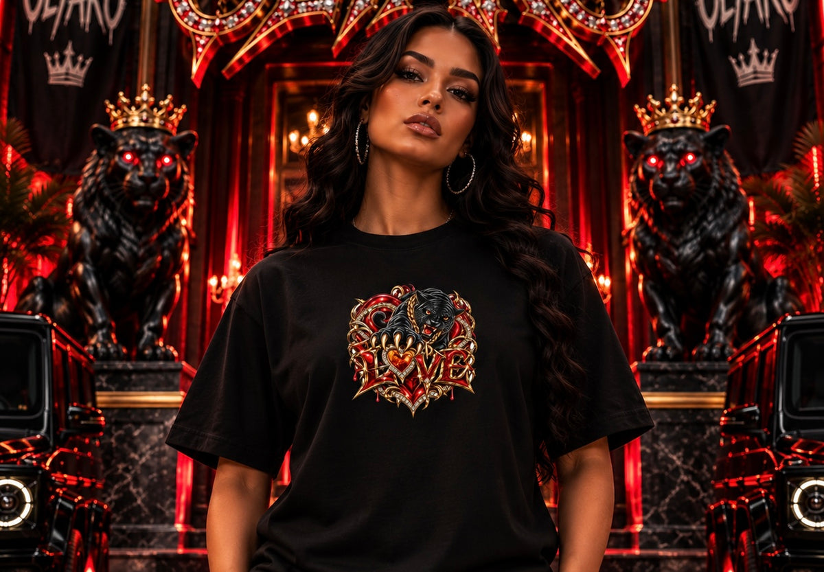 OLYARO -T-Shirt Black Edition Love
