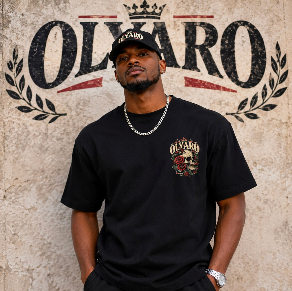 OLYARO -T-Shirt Black Edition Skulls
