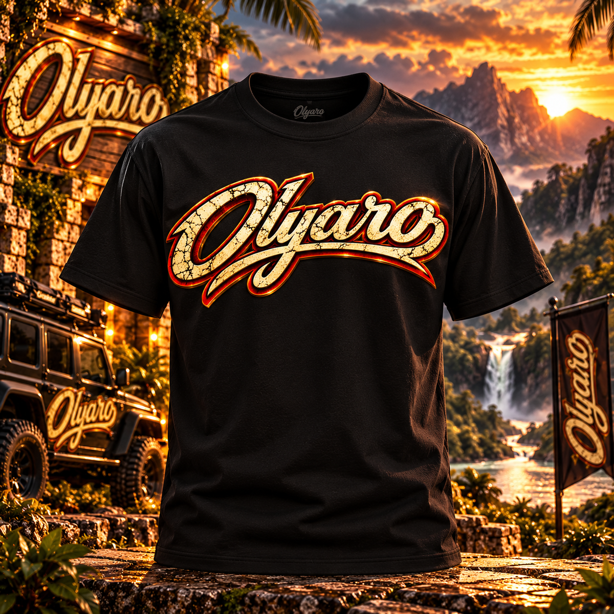 OLYARO -T-Shirt Black Edition Vintage