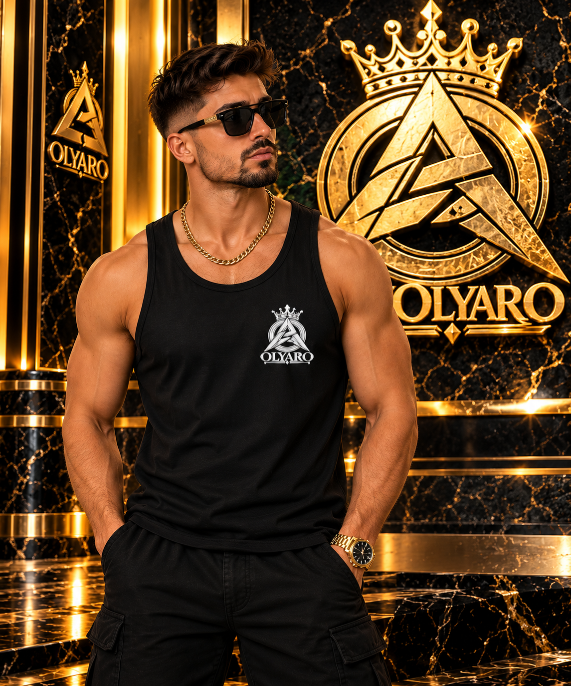 Débardeur  OLYARO BLACK Classic King White