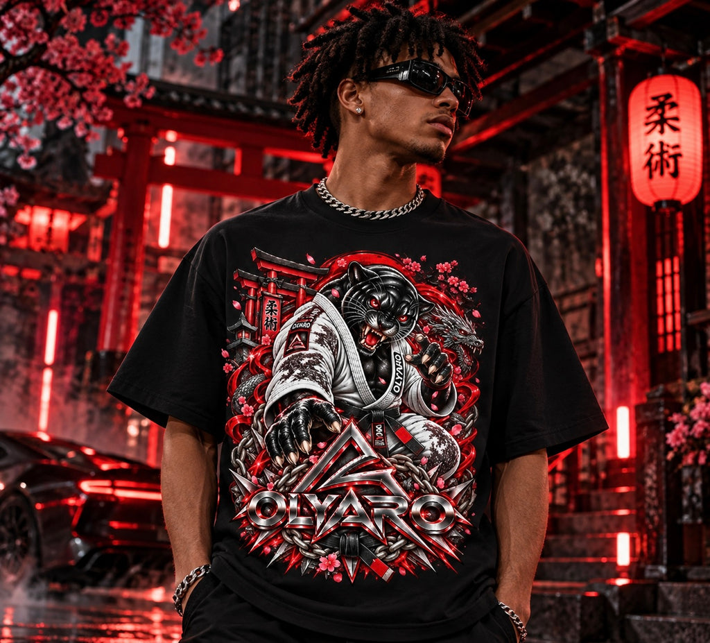 OLYARO -T-Shirt Black Jujitsu