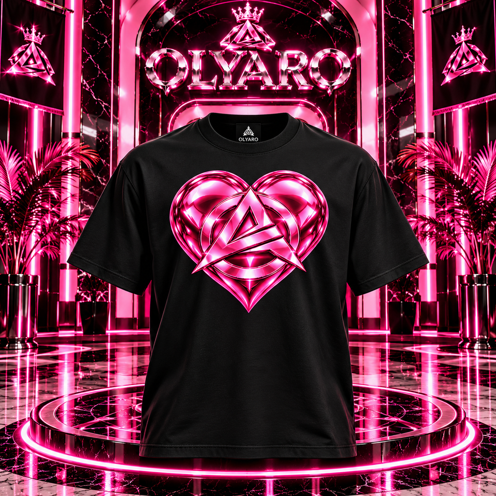 OLYARO -T-Shirt Black Big Heart