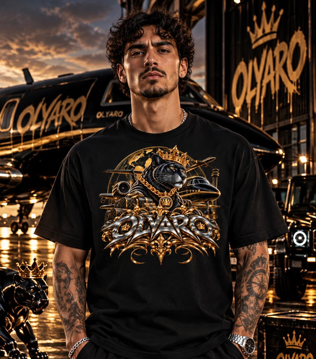 OLYARO -T-Shirt Black Edition Aviation