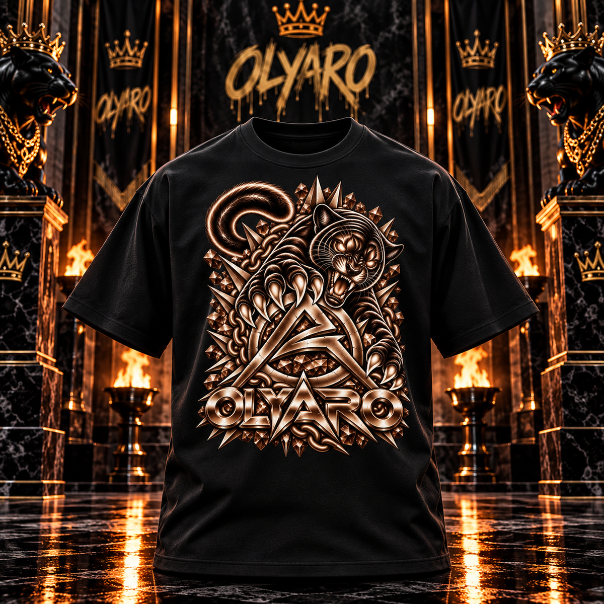 OLYARO -T-Shirt Black Edition Classic/Brown