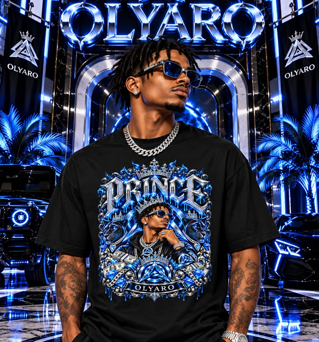 OLYARO -T-Shirt Black Edition Prince